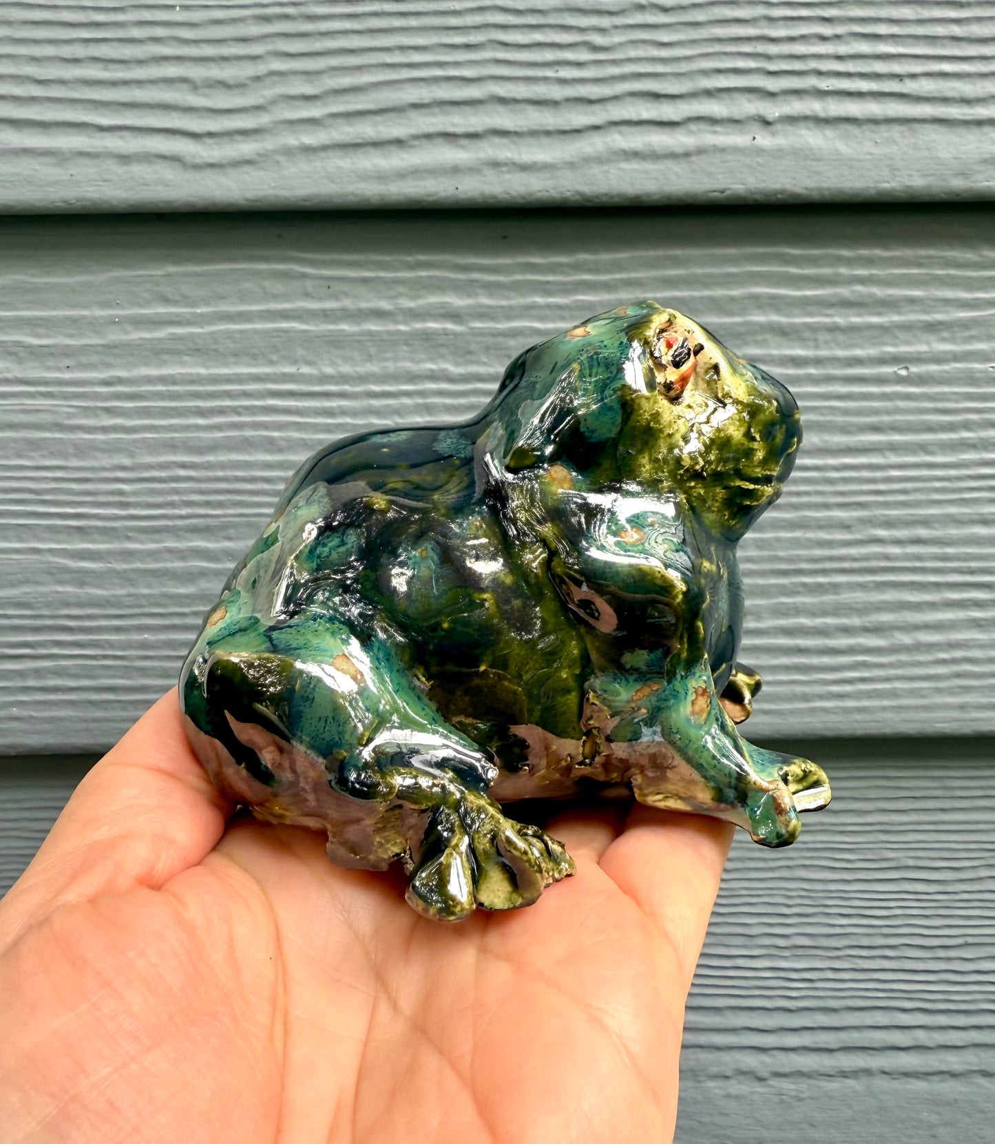 Mr. Frog - Handmade Ceramic Garden Sculpture & Home Decor