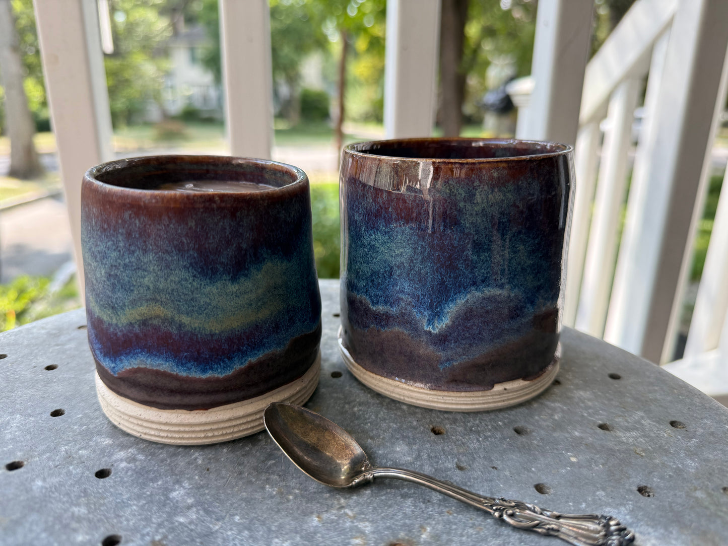 Mama & Baby Bear Ceramic Cup Set - Handmade Stoneware Tea Tumblers (Set of 2)