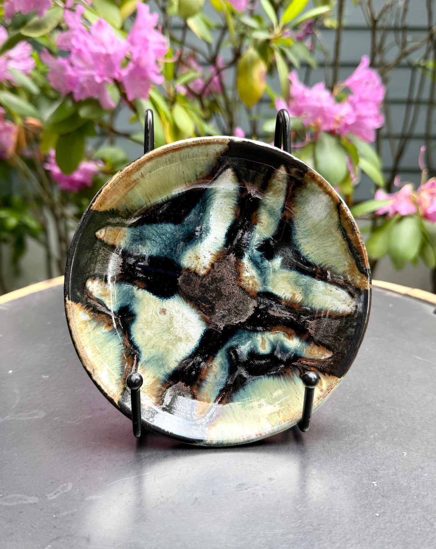Eclipse Ceramic Dessert Plate - Handmade Trinket Dish - Small Serving Plate