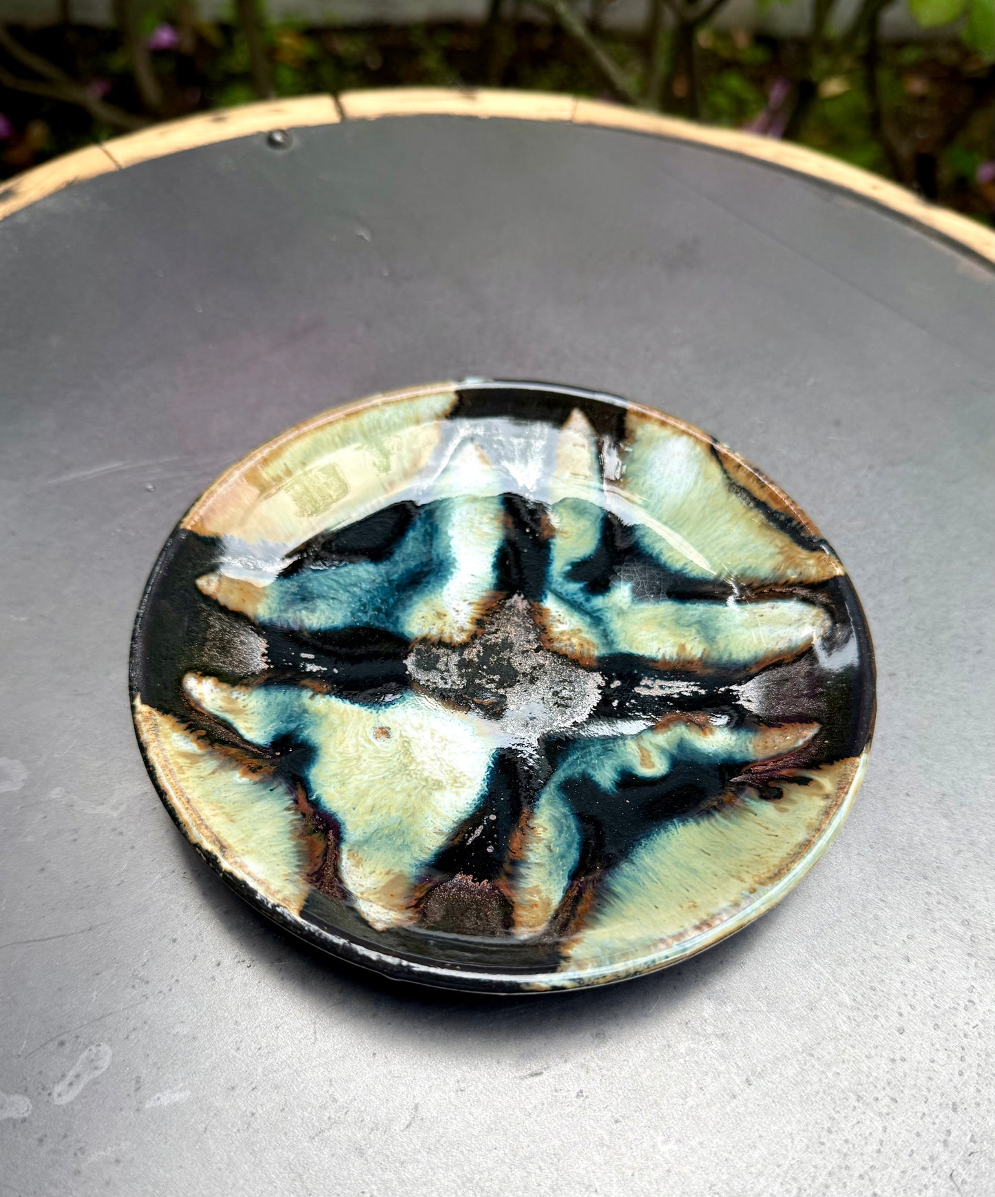 Eclipse Ceramic Dessert Plate - Handmade Trinket Dish - Small Serving Plate