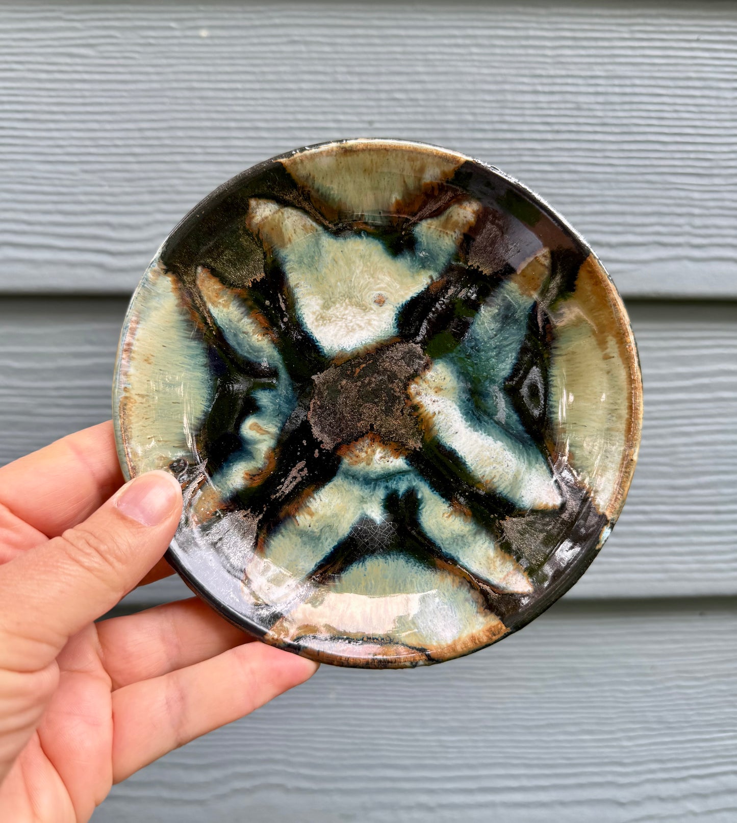 Eclipse Ceramic Dessert Plate - Handmade Trinket Dish - Small Serving Plate