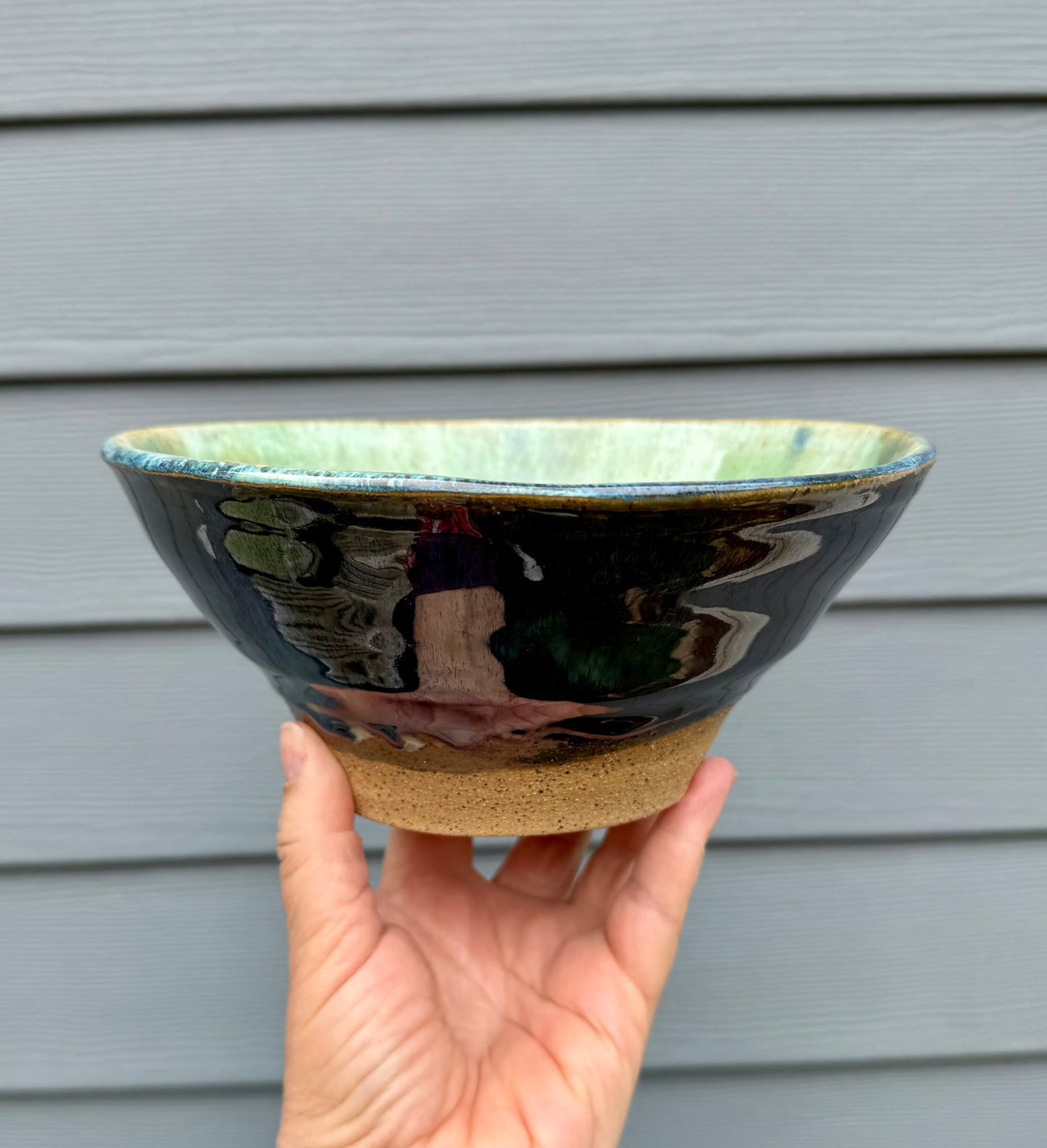 Large Ceramic Serving Bowl - Speckled Buff Clay - Handmade Pottery Bowl
