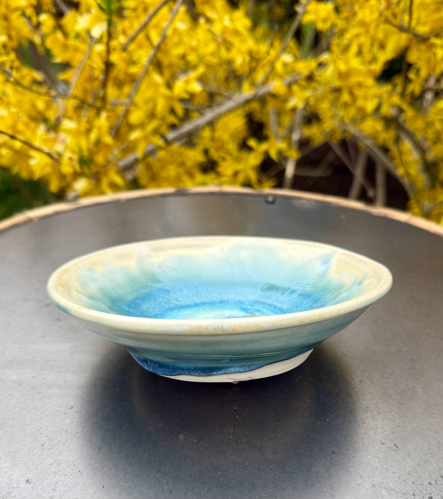 Small Porcelain Bowl - Shallow Serving Bowl - Handmade Ceramic Bowl