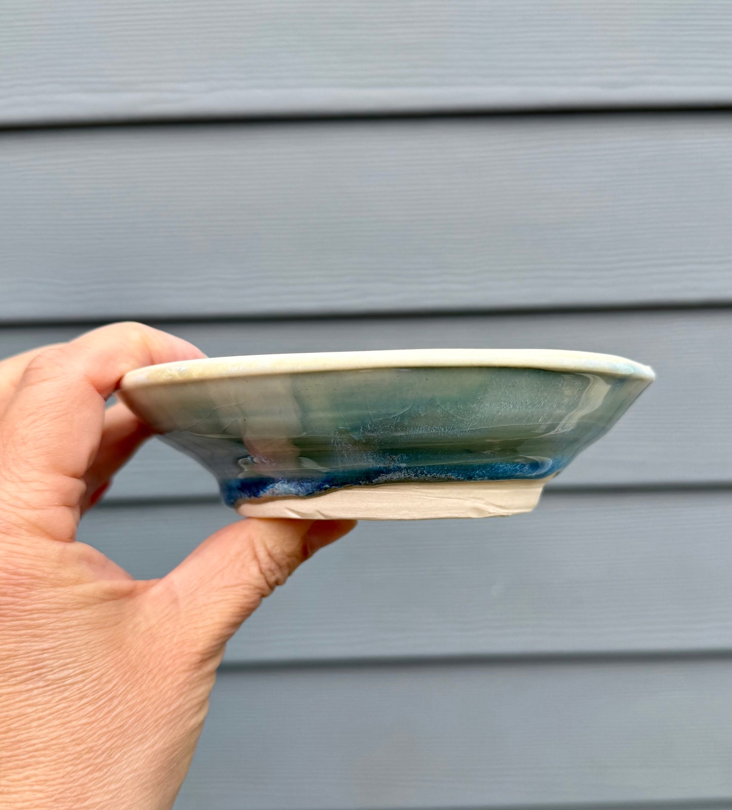 Small Porcelain Bowl - Shallow Serving Bowl - Handmade Ceramic Bowl