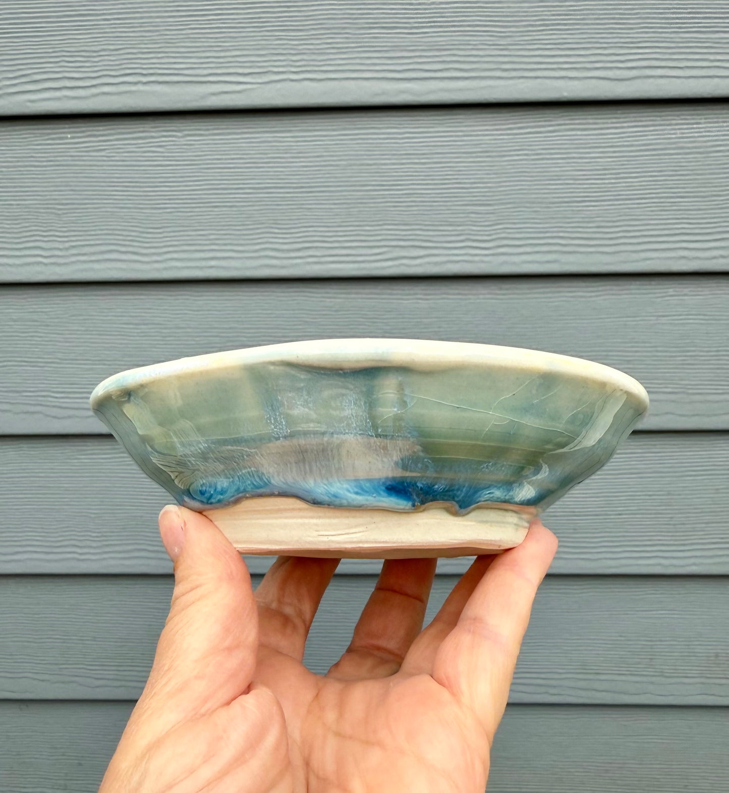 Small Porcelain Bowl - Shallow Serving Bowl - Handmade Ceramic Bowl