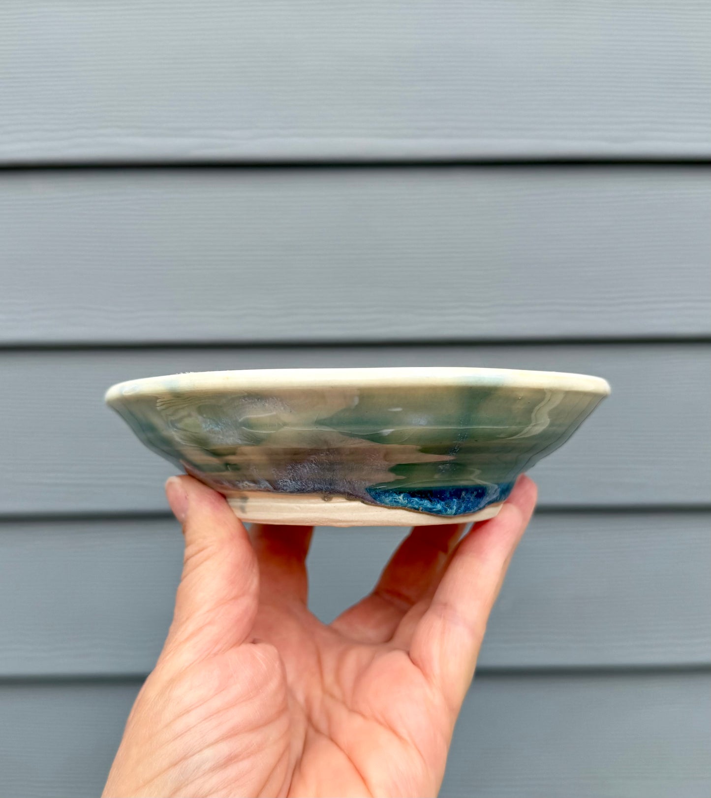Small Porcelain Bowl - Shallow Serving Bowl - Handmade Ceramic Bowl