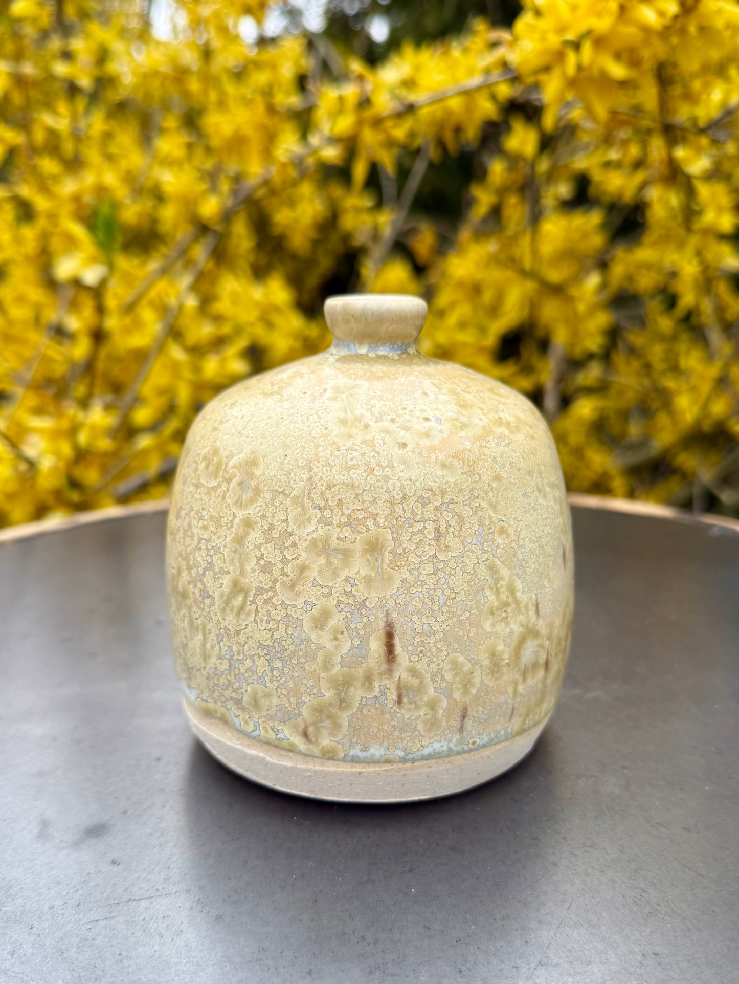 Ceramic Bud Vase - Crystal Glaze Bottle - Handmade Pottery Vessel