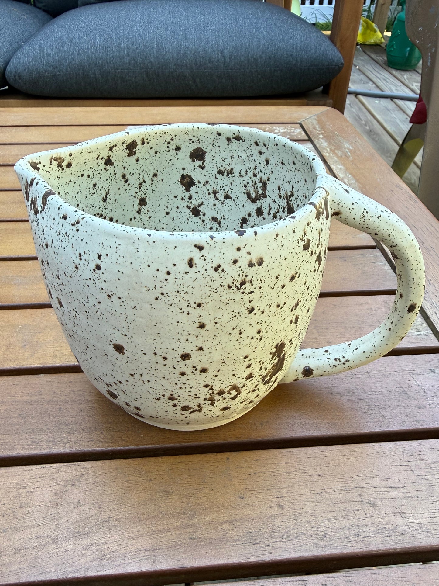 The Long Pour—A Speckled Pitcher—handmade stoneware pitcher