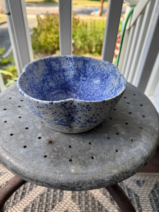 Hand-pleated ceramic bowl with sculptural ridged texture