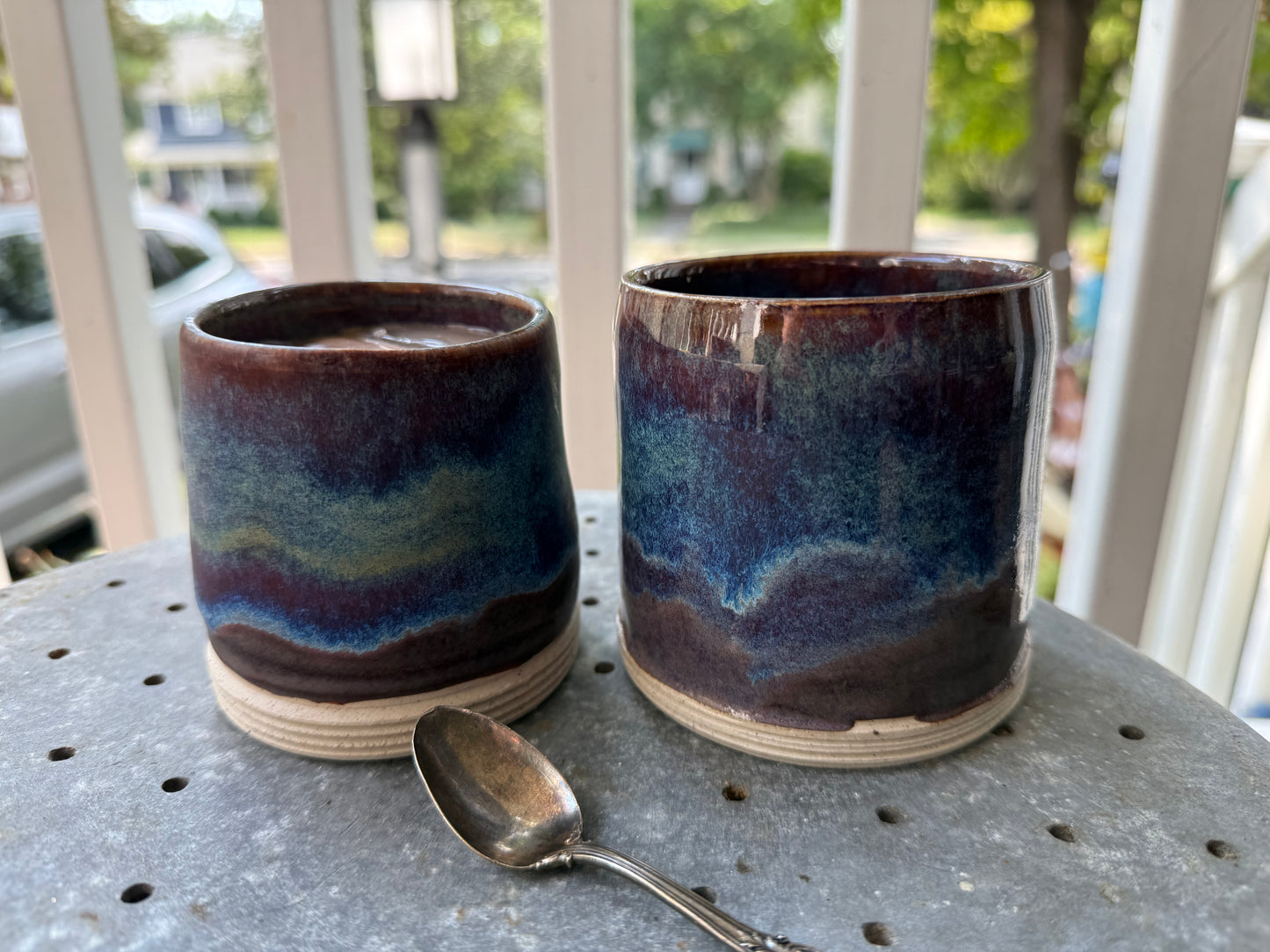Mama & Baby Bear Ceramic Cup Set - Handmade Stoneware Tea Tumblers (Set of 2)
