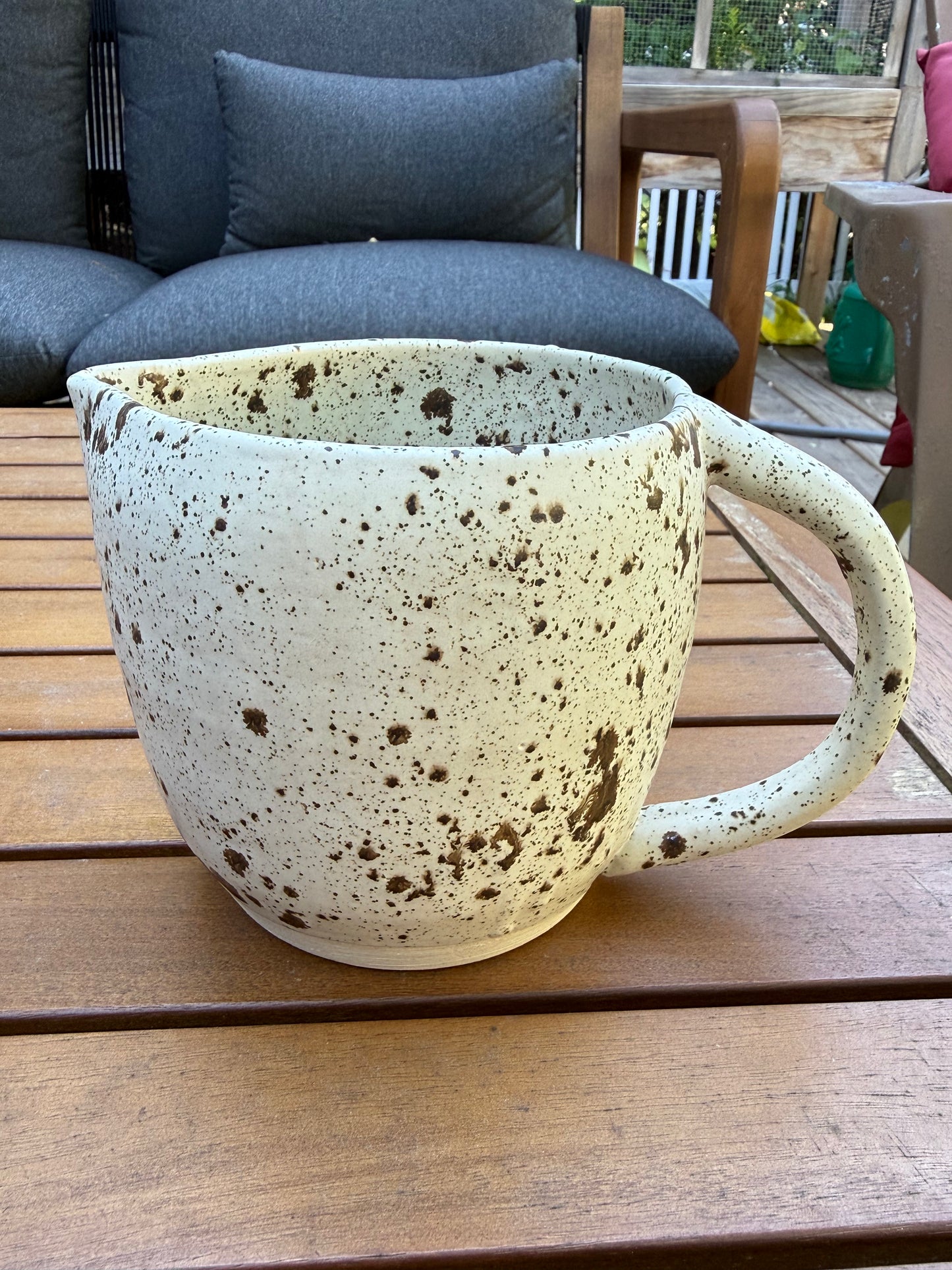 The Long Pour—A Speckled Pitcher—handmade stoneware pitcher