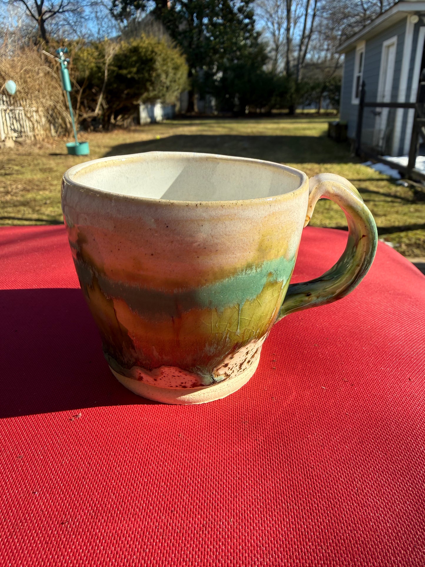 Autumn Sunset Multi-Glaze Mug—Monk by the Sea