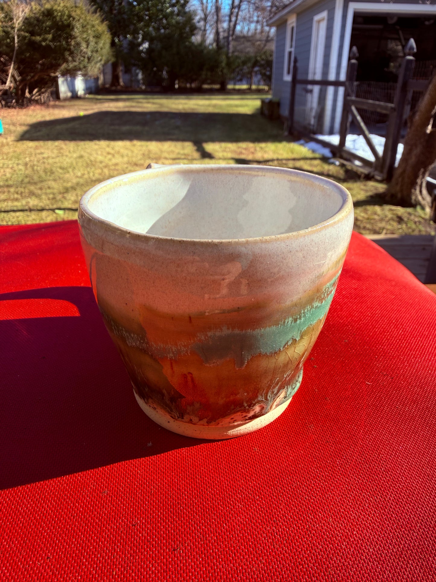 Autumn Sunset Multi-Glaze Mug—Monk by the Sea