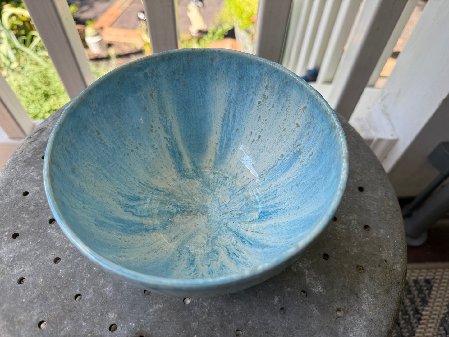 Gooseberry Bowl - Handmade Porcelain Serving Bowl with Sea Salt Layered Glaze