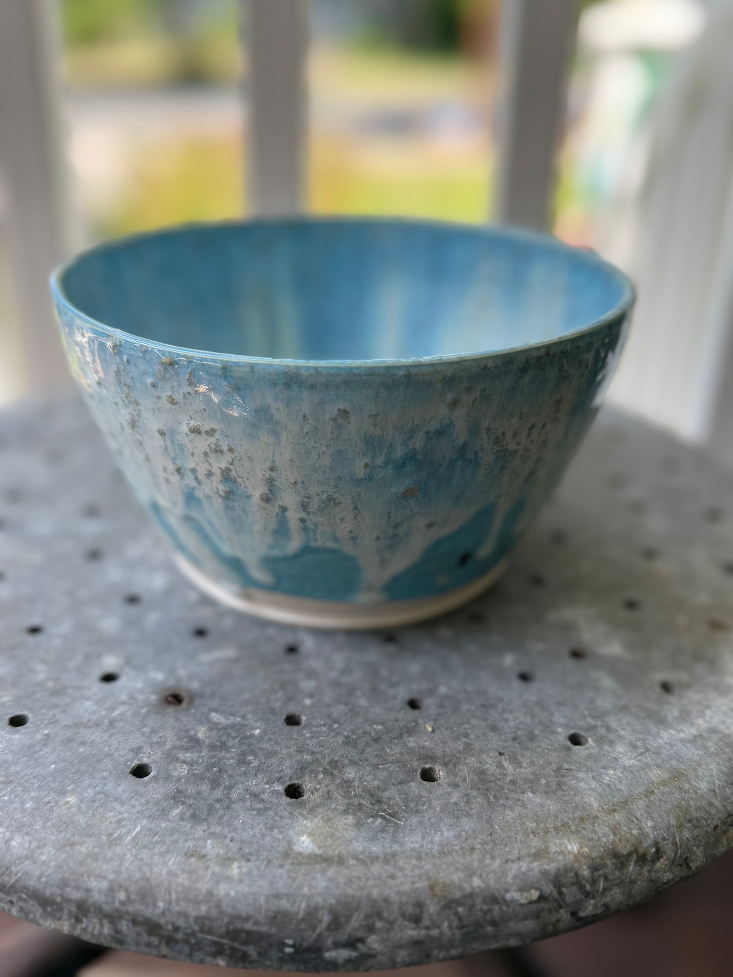 Gooseberry Bowl - Handmade Porcelain Serving Bowl with Sea Salt Layered Glaze