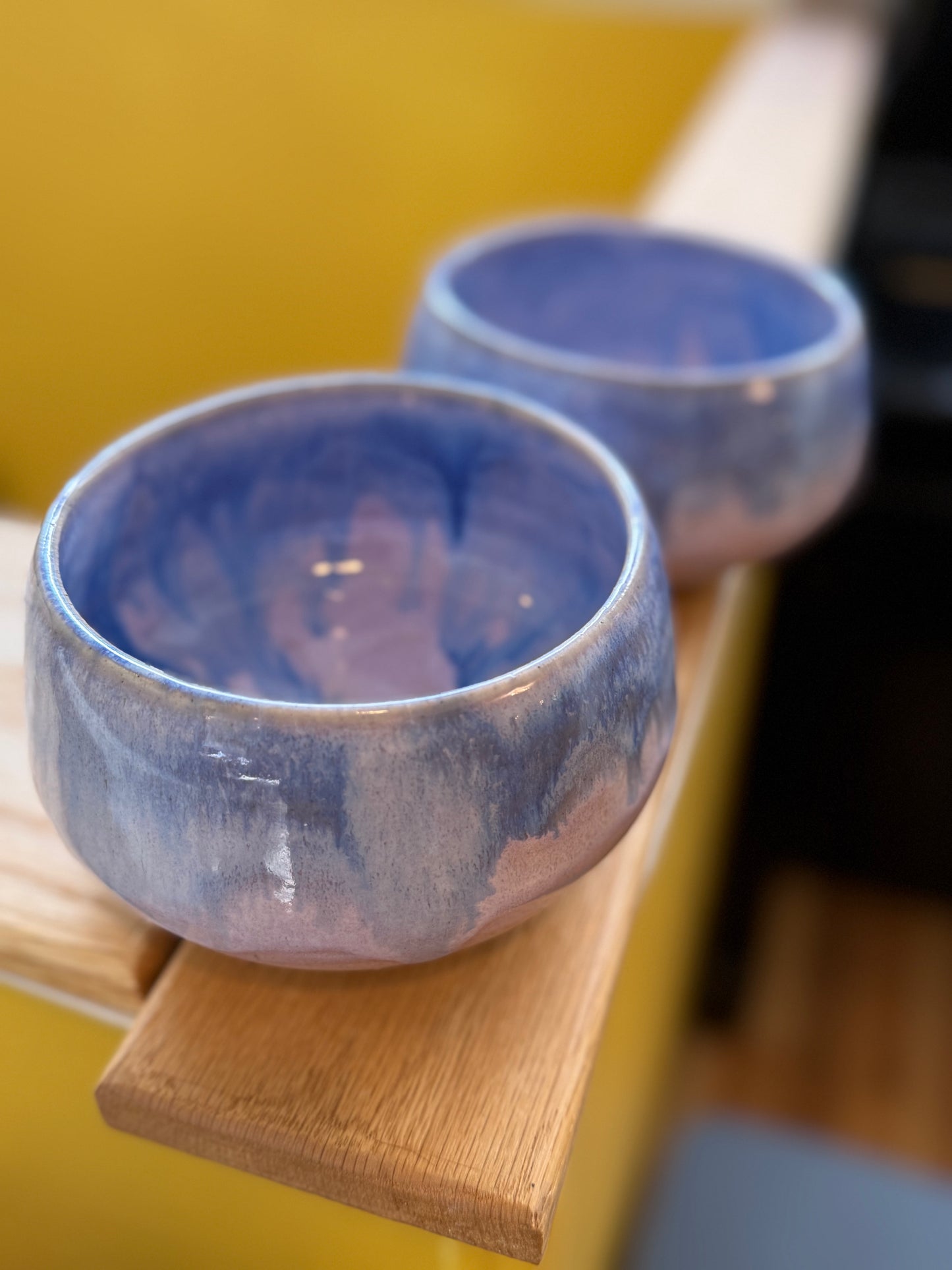Flowing Glaze Ceramic Bowl Set - Handmade Stoneware Bowls (Set of two)