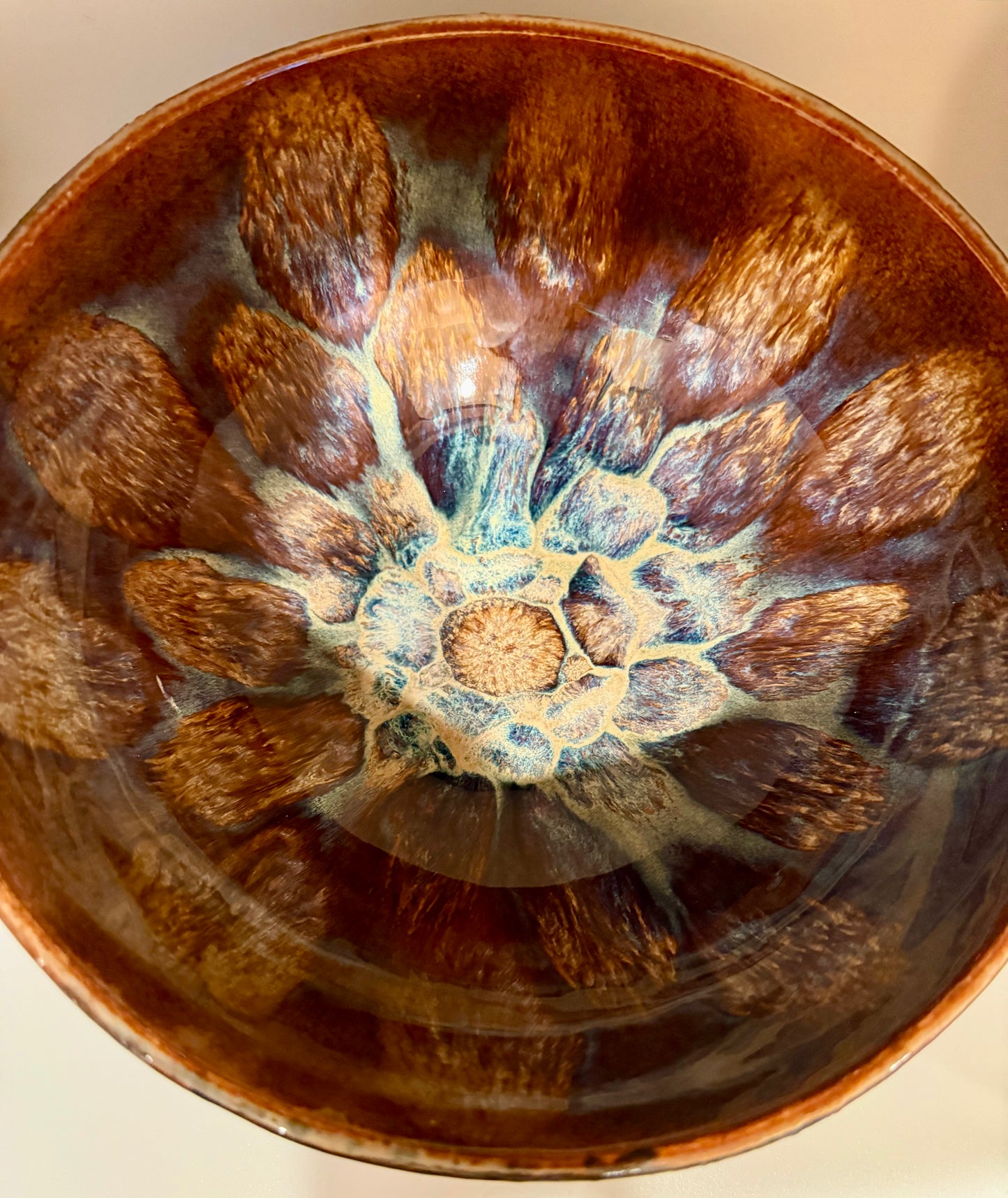 Albany Serving Bowl— Handmade stoneware bowl with frozen pond glaze technique