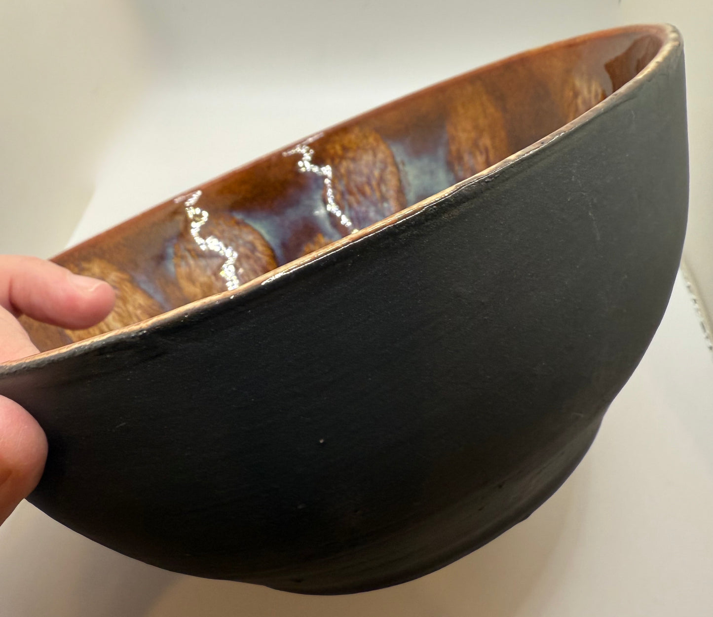 Albany Serving Bowl— Handmade stoneware bowl with frozen pond glaze technique