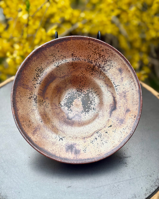 Ceramic Serving Bowl - Copper Crystal Glaze - Medium Pottery Bowl