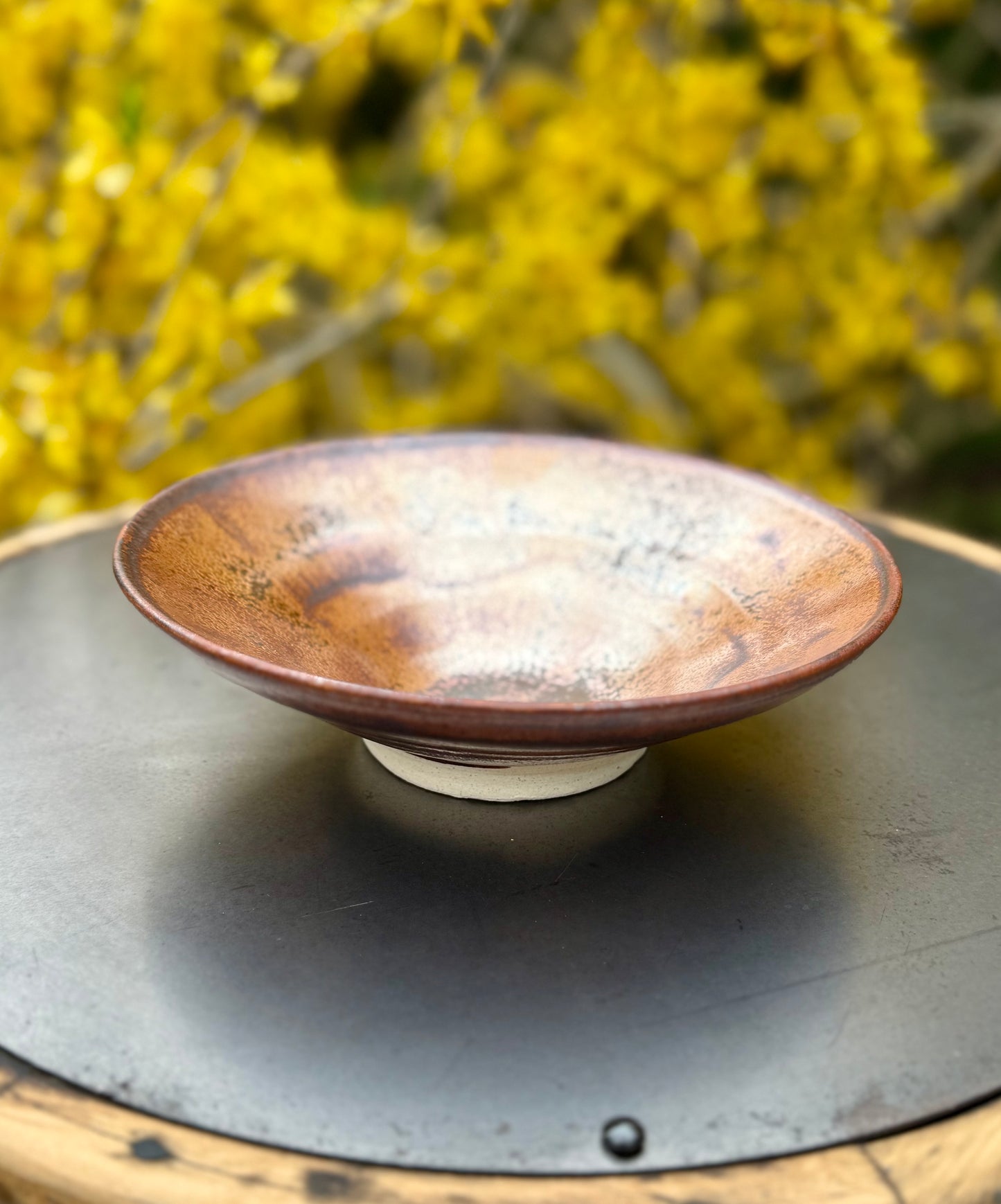 Ceramic Serving Bowl - Copper Crystal Glaze - Medium Pottery Bowl