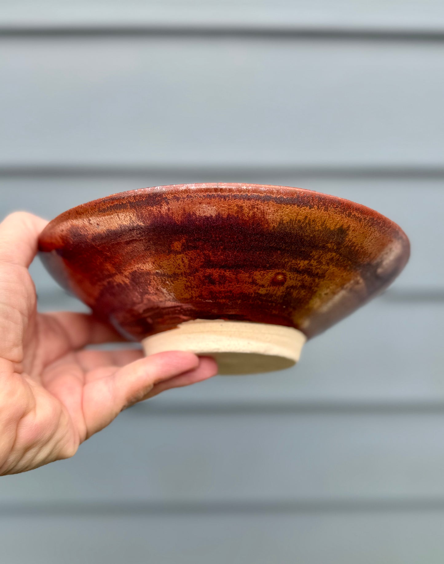 Ceramic Serving Bowl - Copper Crystal Glaze - Medium Pottery Bowl