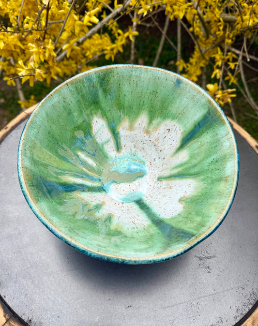 Large Ceramic Serving Bowl - Speckled Buff Clay - Handmade Pottery Bowl