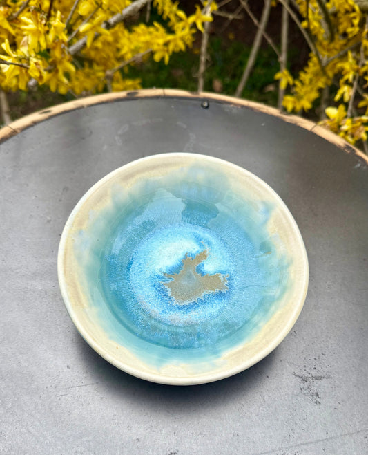 Small Porcelain Bowl - Shallow Serving Bowl - Handmade Ceramic Bowl