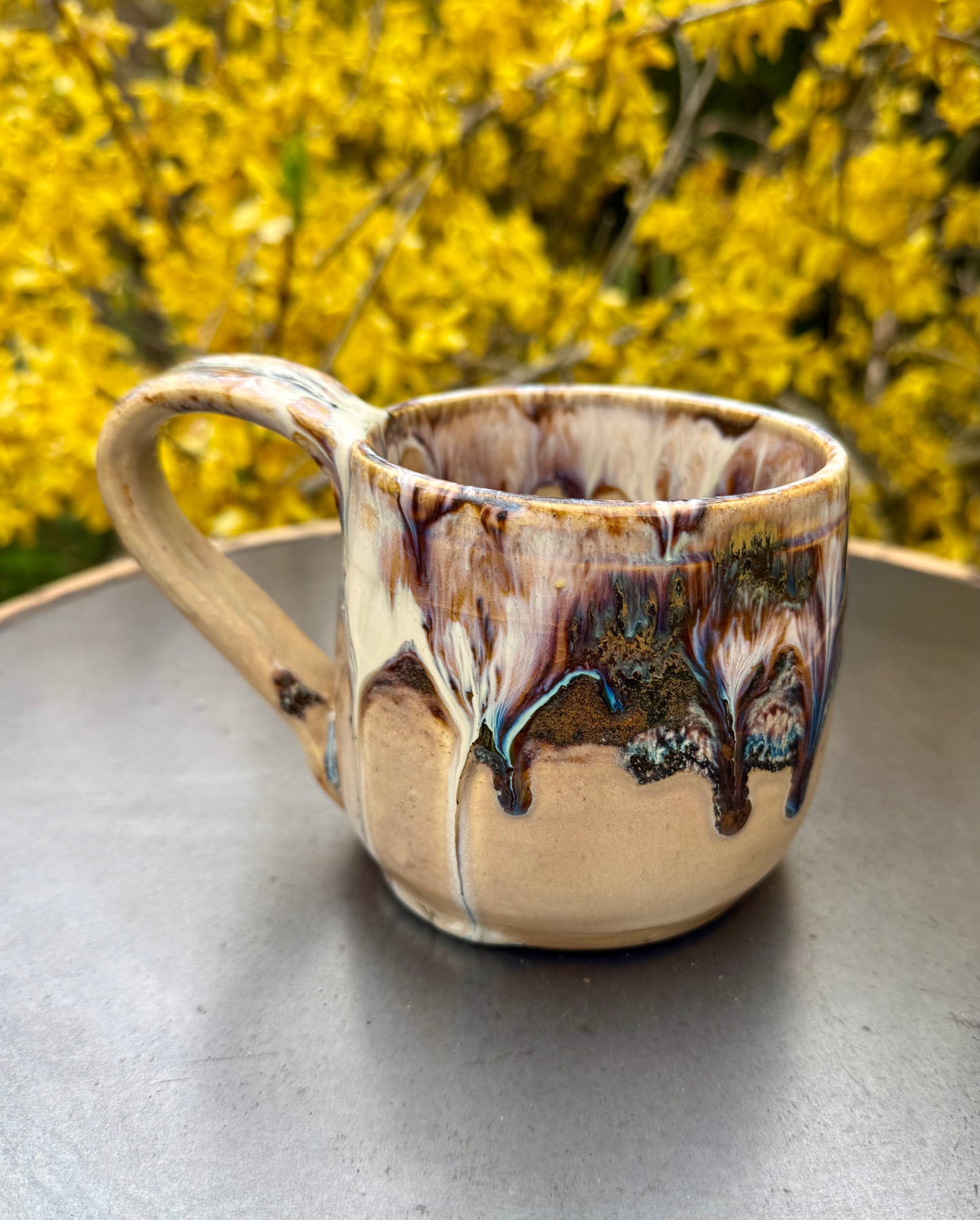 Large Ceramic Coffee Mug - Birch Glaze - Handmade Pottery Mug
