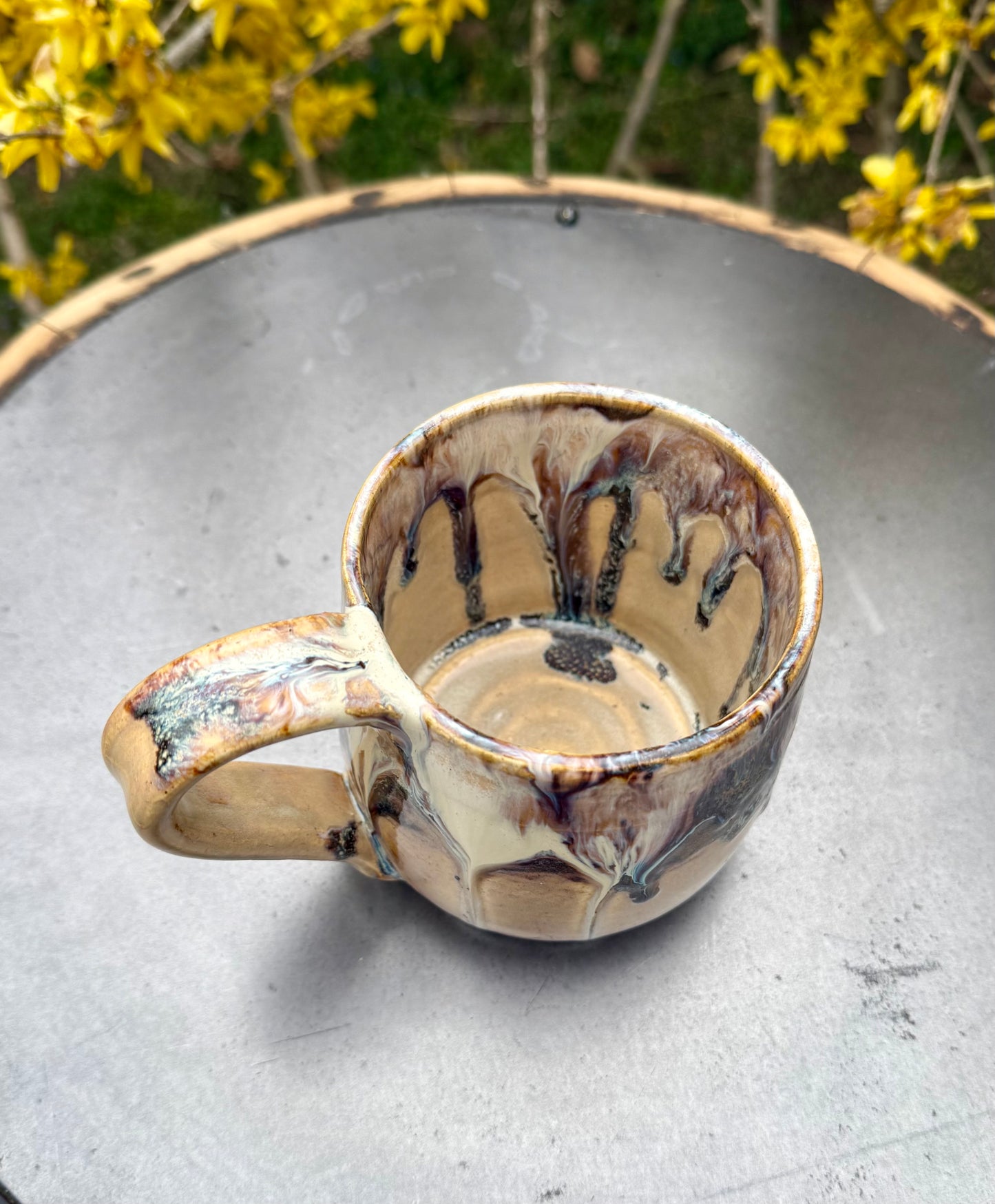 Large Ceramic Coffee Mug - Birch Glaze - Handmade Pottery Mug