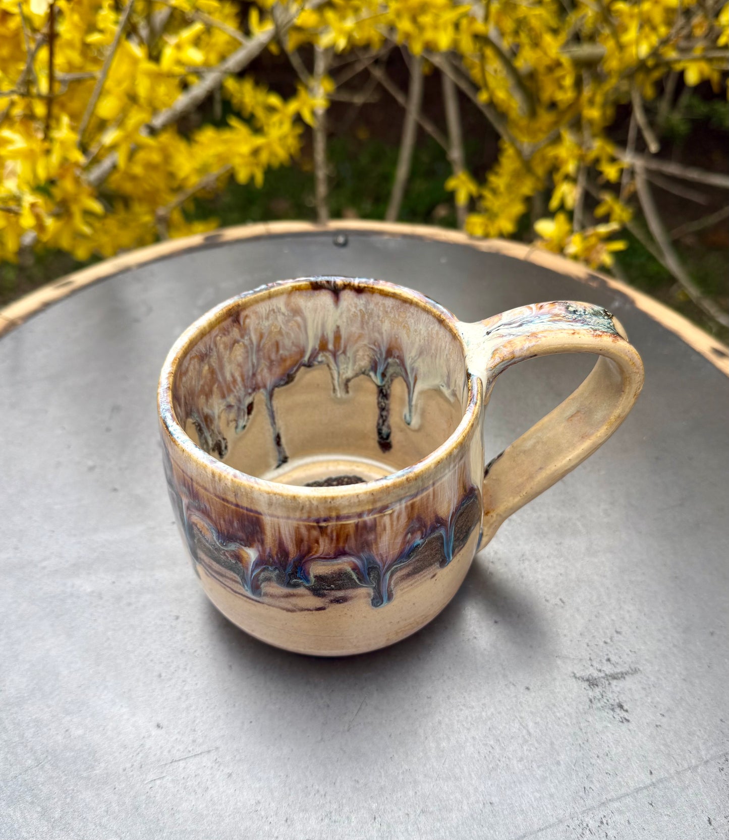 Large Ceramic Coffee Mug - Birch Glaze - Handmade Pottery Mug