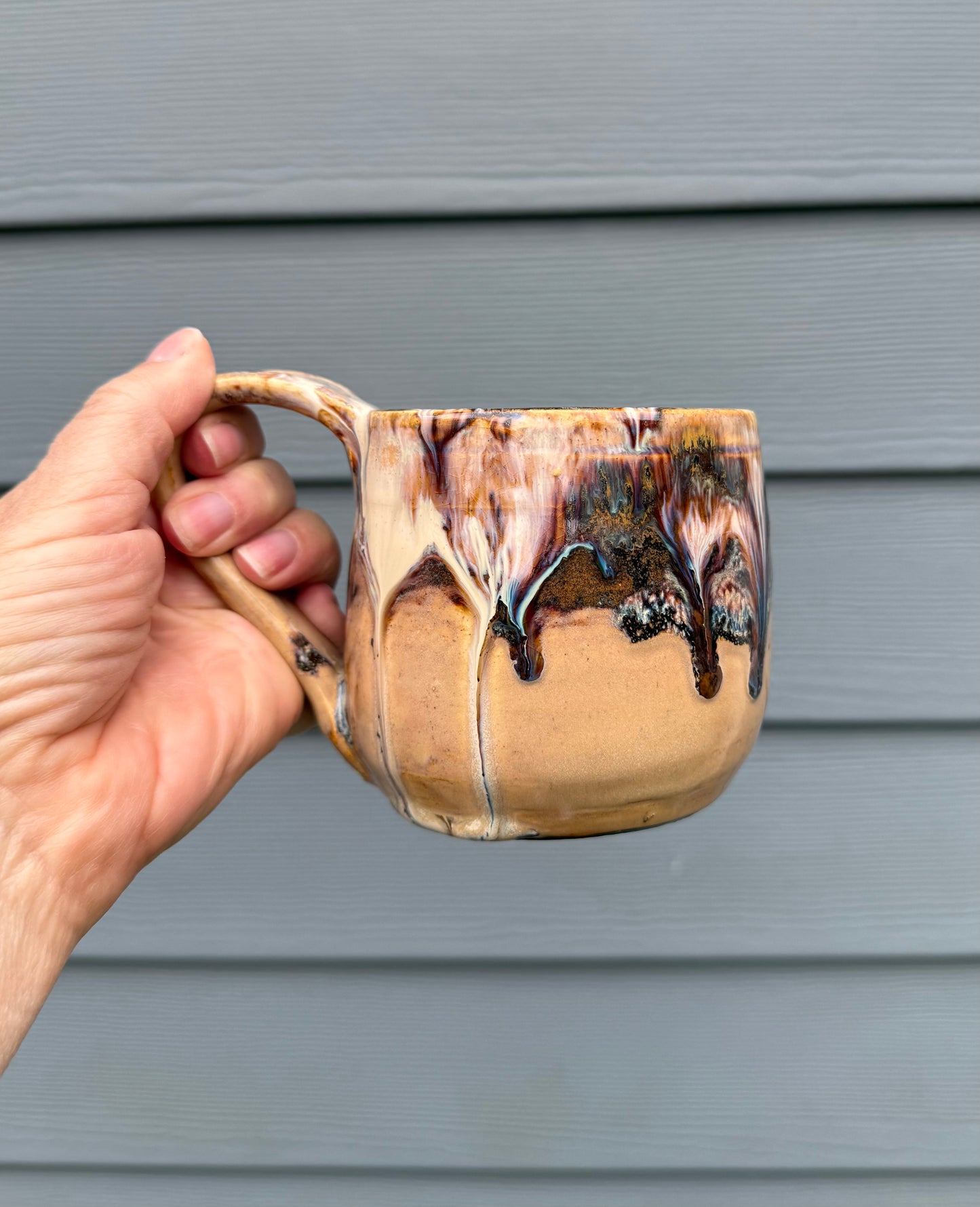 Large Ceramic Coffee Mug - Birch Glaze - Handmade Pottery Mug