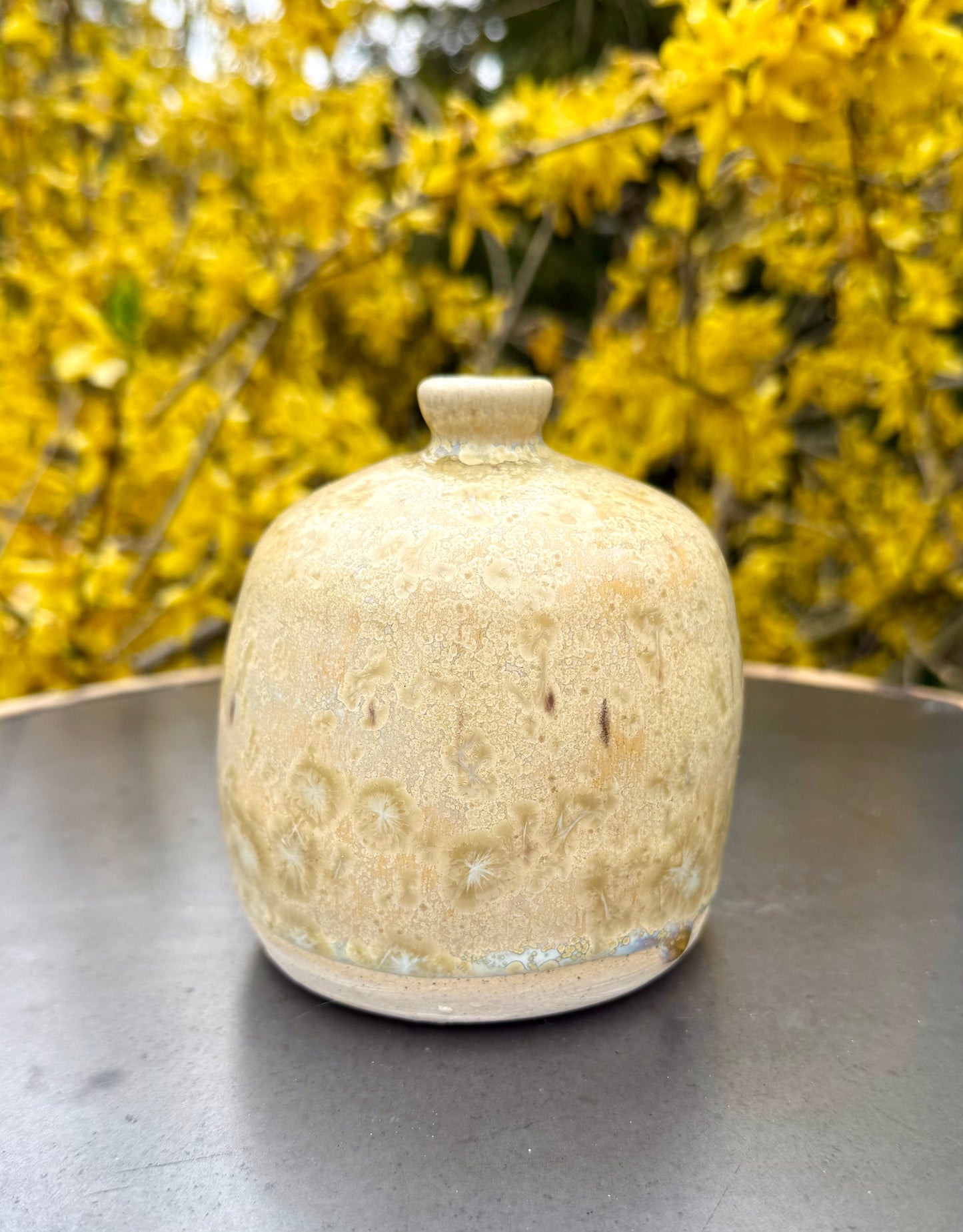 Ceramic Bud Vase - Crystal Glaze Bottle - Handmade Pottery Vessel