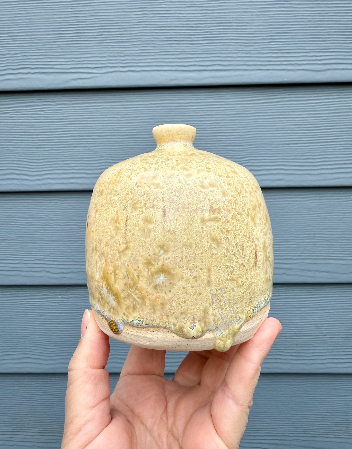 Ceramic Bud Vase - Crystal Glaze Bottle - Handmade Pottery Vessel