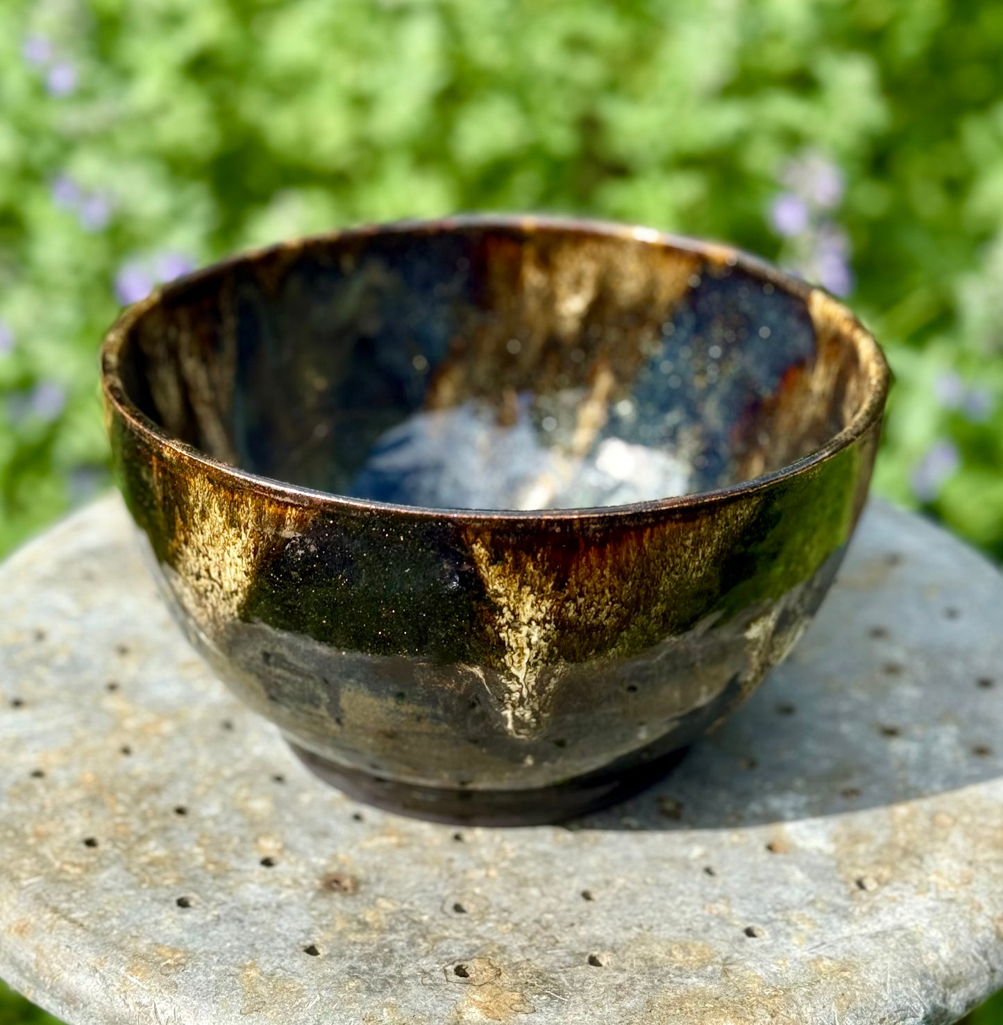 Large Ceramic Serving Bowl - Tea Dust Glaze - Handmade Pottery Bowl