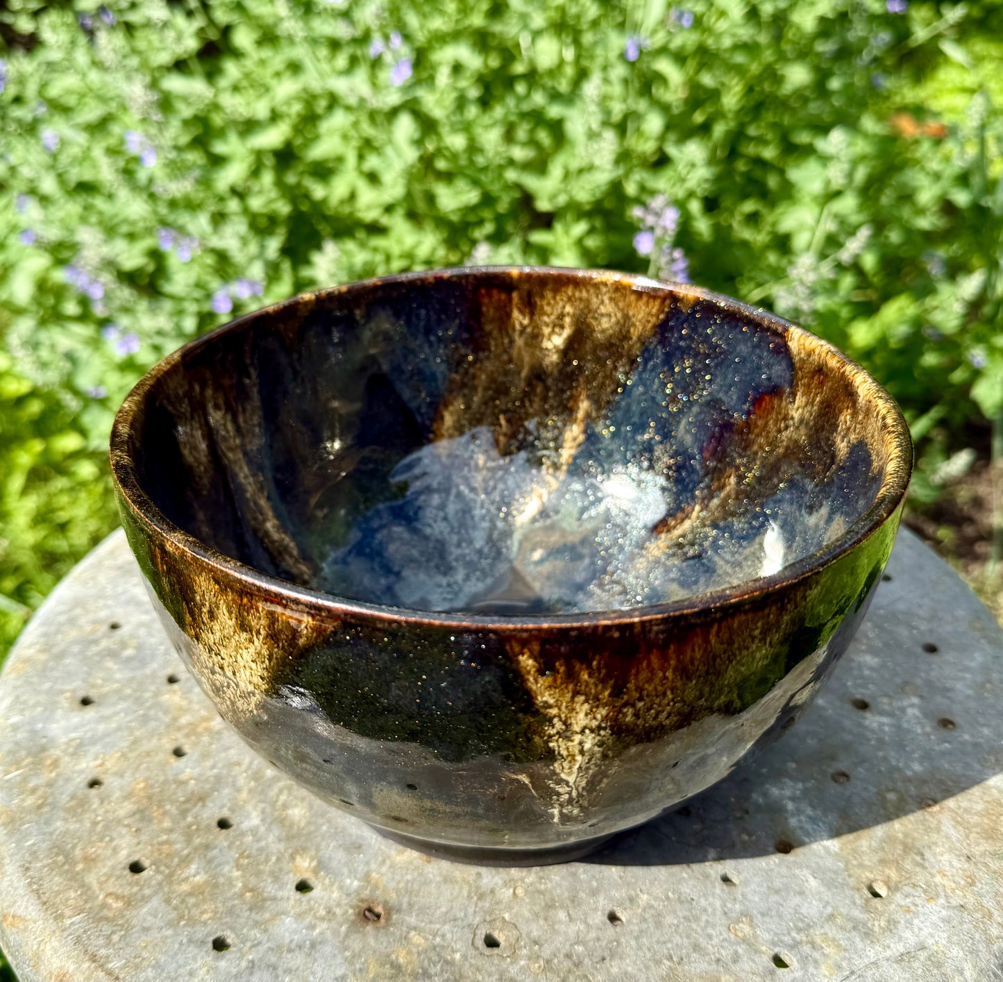 Large Ceramic Serving Bowl - Tea Dust Glaze - Handmade Pottery Bowl