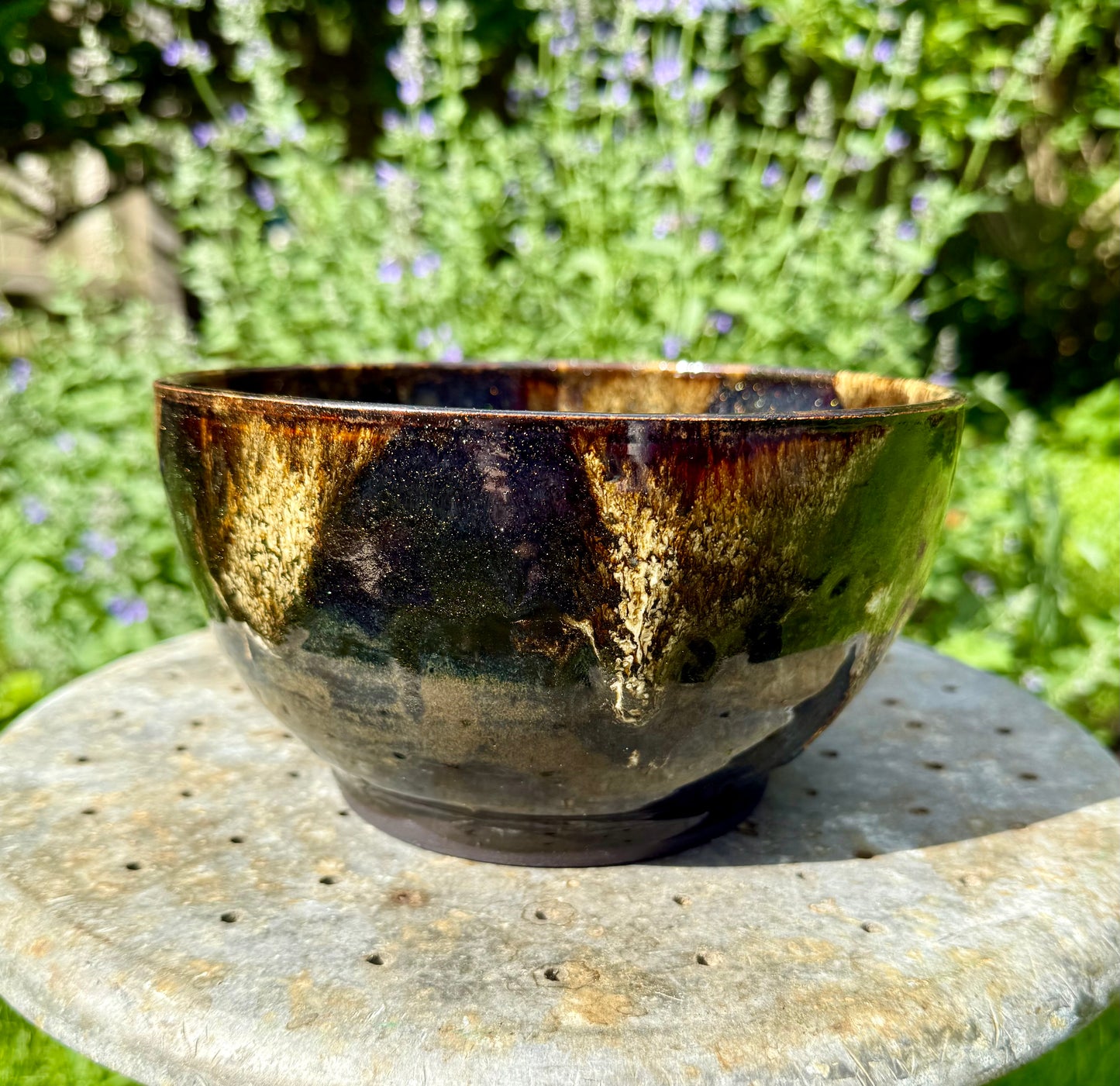 Large Ceramic Serving Bowl - Tea Dust Glaze - Handmade Pottery Bowl