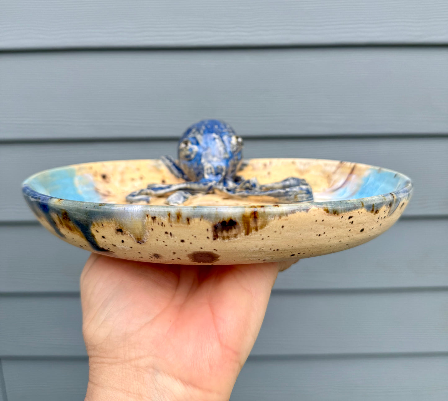 Octopus Ceramic Plate - Handmade Ceramic Sea Creature Dinnerware| Serve ware| Functional Art