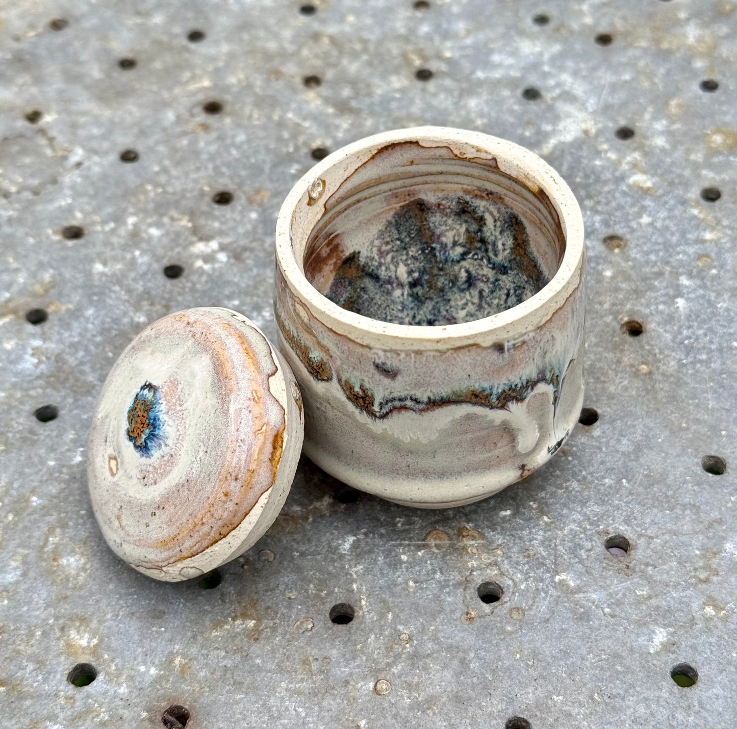 Small Ceramic Salt Cellar - Lidded Salt Bowl - Kitchen Pottery