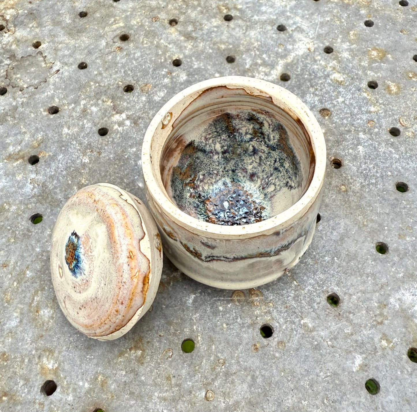 Small Ceramic Salt Cellar - Lidded Salt Bowl - Kitchen Pottery