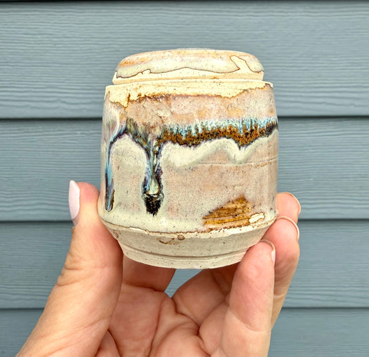 Small Ceramic Salt Cellar - Lidded Salt Bowl - Kitchen Pottery