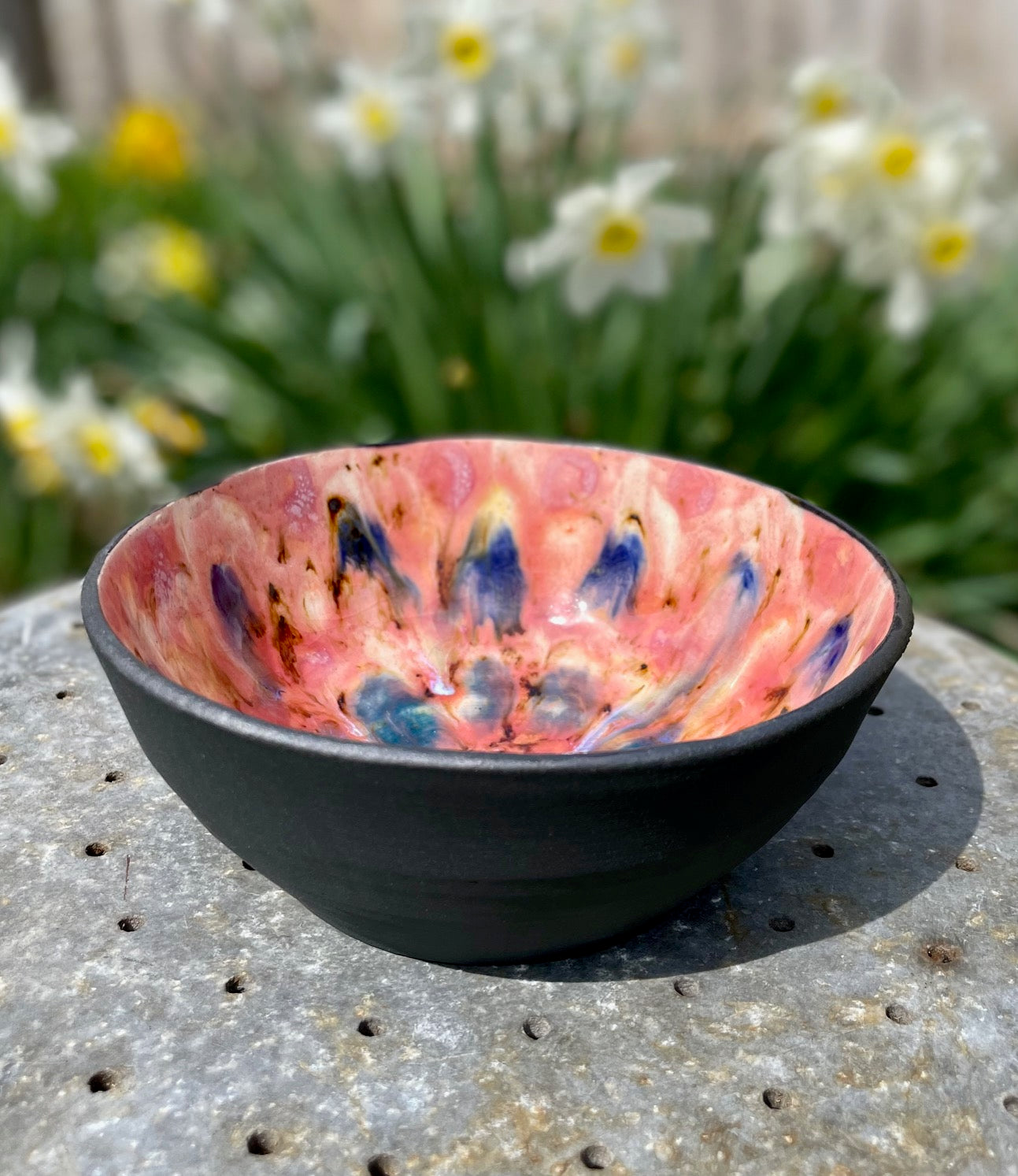 Handmade Ceramic Bowl - Pink Amaryllis Glaze - Soup and Snack Bowl