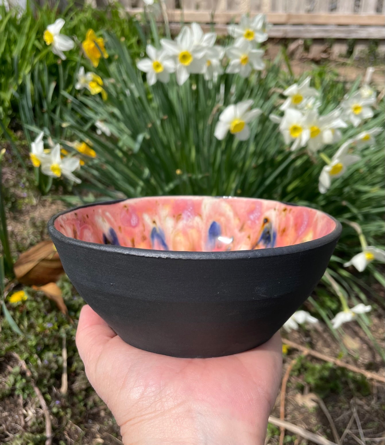 Handmade Ceramic Bowl - Pink Amaryllis Glaze - Soup and Snack Bowl